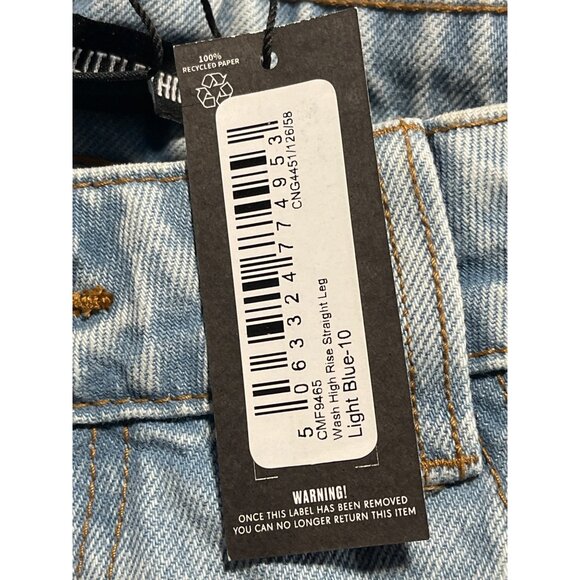 PrettyLittleThing Womens Light Blue High Rise Straight Leg Jeans US 6 UK10 - Picture 6 of 8